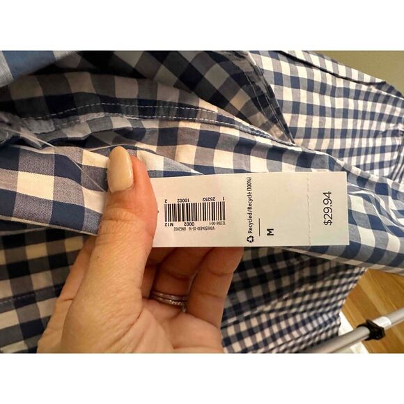 NWT Old Navy Multi Long Sleeve Checkered Pattern Collared Shirt Medium - Picture 4 of 6